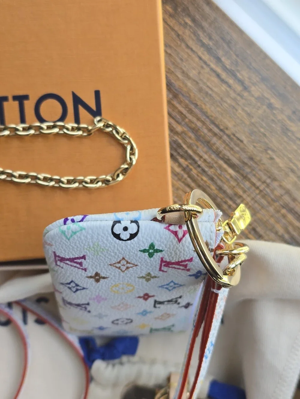 Louis Vuitton x Takashi Murakami Monogram Multicolore Phone Holder and Key Pouch